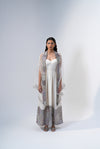 Circular Cape - Multi Color Embroidery on White