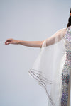 Circular Cape - Multi Color Embroidery on White