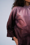 Bell Sleeve Ombre Shirt- Plum