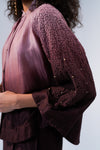 Bell Sleeve Ombre Shirt- Plum