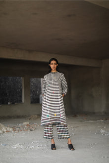  Gingham Check Jamdani Kurta