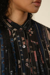 Pleated Shirt Ajrak Leno