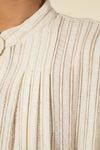 Pleated Shirt Chalk Leno